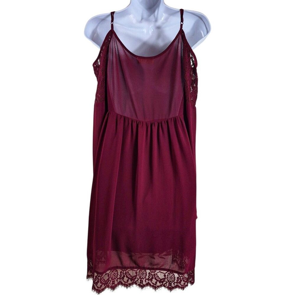 Altar'd State S Coquette Burgundy Lace Bell Sleeve Cold Shoulder Boho Midi Dress - Picture 7 of 10